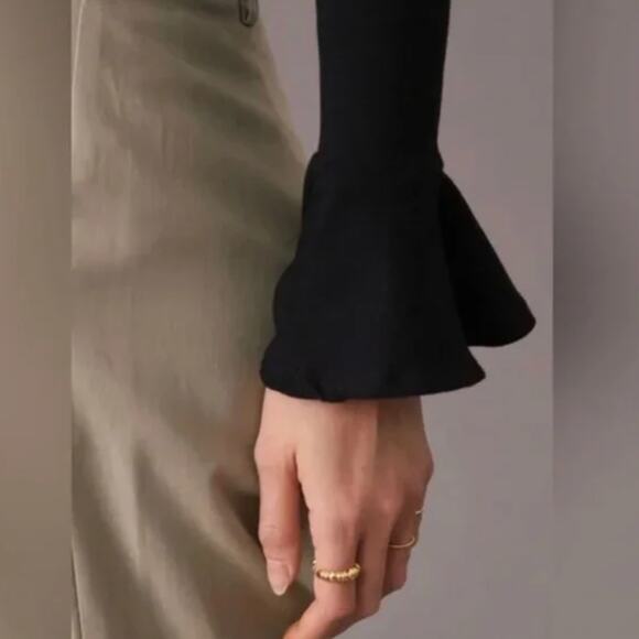 Anthropologie Flouncy Black Top - New - Size Small - Picture 3 of 6